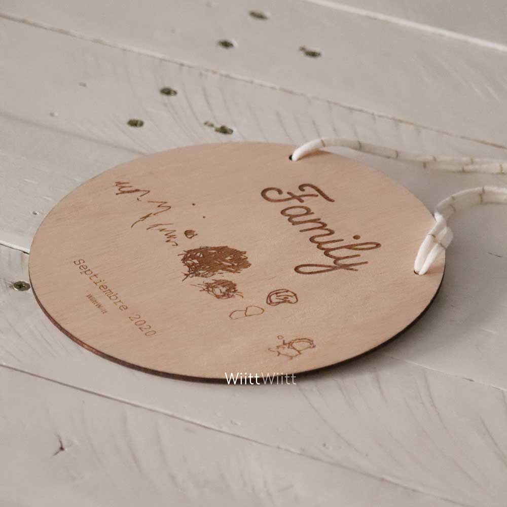 Placa redonda con dibujo grabado - Imagen 2