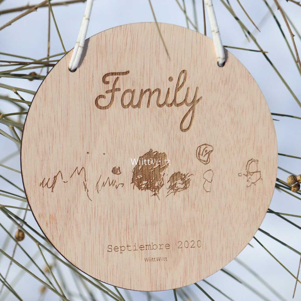 Placa redonda con dibujo grabado - Imagen 4