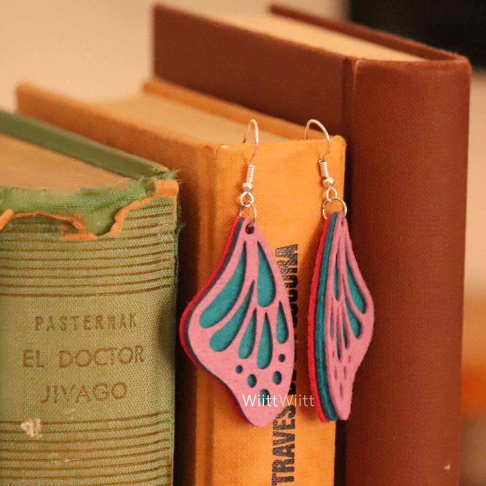 Pendientes mariposa fieltro - Imagen 2